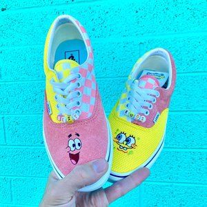NEW Vans x Spongebob Era Best Friends sneakers in orange/pink Women's Size 8